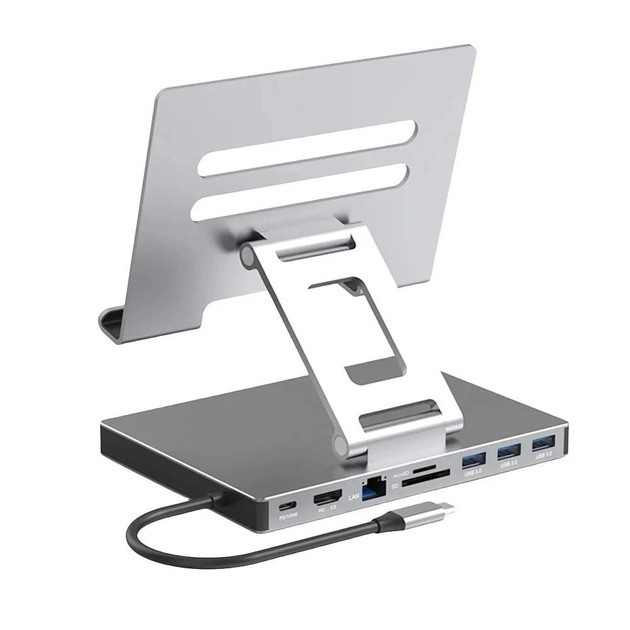 Док-станція для Steam Deck iPad Android HDMI 4K Ethernet 3хUSB 3.0 USB-C 100 Вт 3.5 мм SD TF 9 в 1