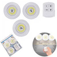 LED світильники 3шт з пультом ДУ таймером, білий