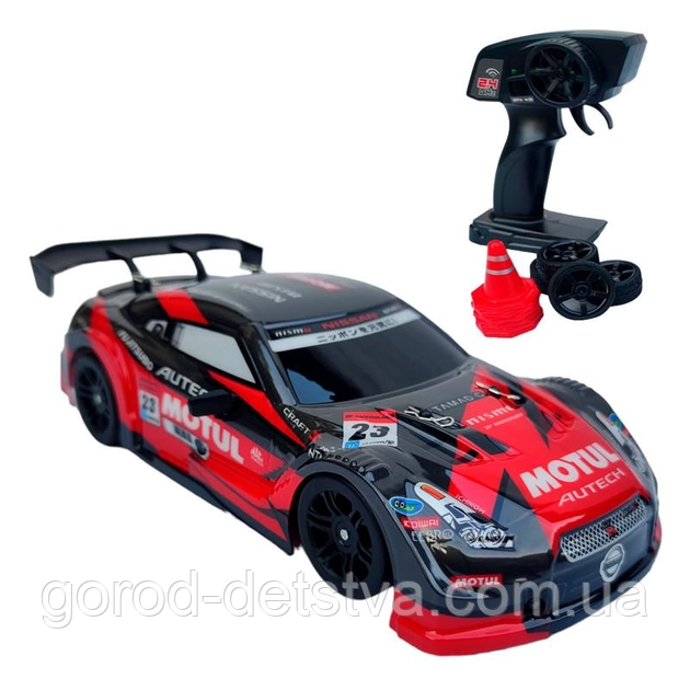 Іграшкова машинка для дріфту на радіокеруванні Ніссан ГТР Nissan GT-R на пульті управління дрифт, фото 1