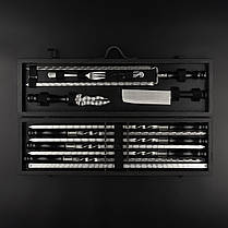 Стильний комплект для шашлику з мангал-рамкою у дерев’яному кейсі, фото 2