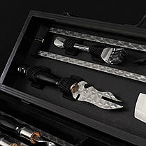 Стильний комплект для шашлику з мангал-рамкою у дерев’яному кейсі, фото 3