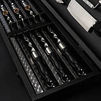 Стильний комплект для шашлику з мангал-рамкою у дерев’яному кейсі, фото 5