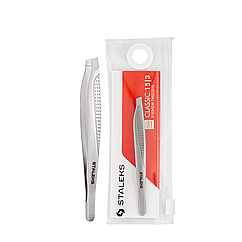 Пінцет для брів Staleks Classic скошений 94 мм TC-15/3