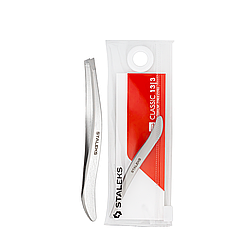 Пінцет для корекції брів скошений Staleks Classic вигнутий 92 мм TC-13/3