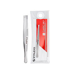 Пінцет для брів прямий Staleks Classic 90 мм TC-10/1