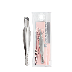 Пінцет для брів косметичний Staleks Beauty & Care скошений TBC-30/3