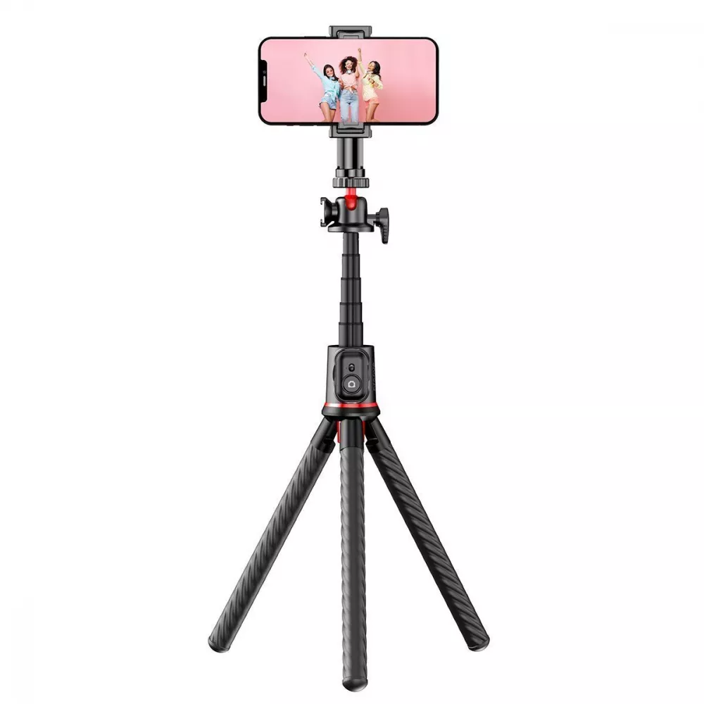 Монопод з гнучкими ніжками для телефона Proove Flexible Portable штатив трипод для селфі (чорний), фото 1