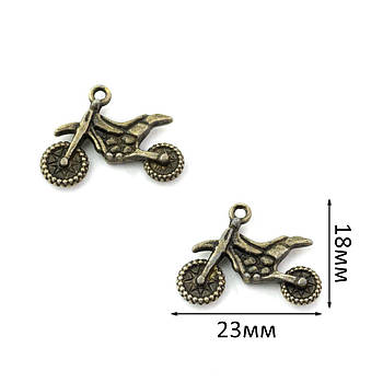 Підвіска металева "Мотоцикл" 18*23мм Бронза PDB003