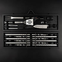 Дерев'яний подарунковий набір для грилю та барбекю з шампурами, фото 2