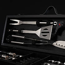 Дерев'яний подарунковий набір для грилю та барбекю з шампурами, фото 3