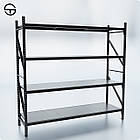 Полиця металева VAULT-65 L600 W500 до набірного стелажу, чорна. Торговельне обладнання для магазину та складу, фото 8