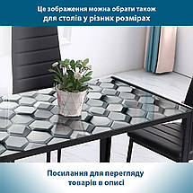 Покриття для підвіконня, м'яке скло з фотодруком Об'ємні багатокутні блоки 35х100 см ПО-tx389, фото 5