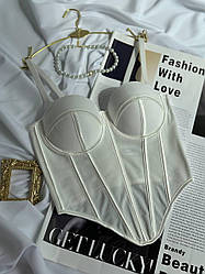 Жіночий корсет-бюстьє, білий 80B