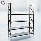 Стелаж набірний "VAULT-2418" 4 полиці (ярусу) h 2400х1800х550мм (1.2мм) чорний. Для комори, складу та гаража, фото 2