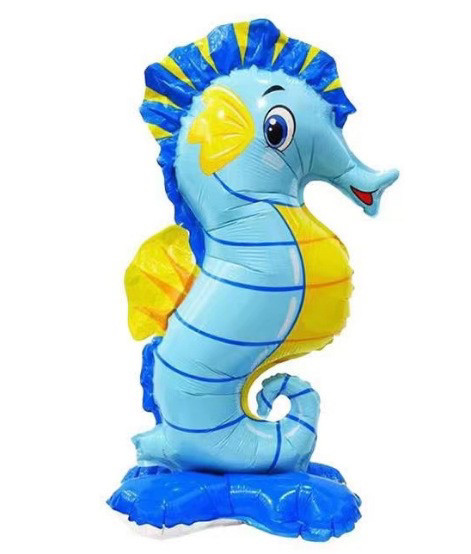 Фольгована кулька стояча Морський коник 61х29 см, фото 1