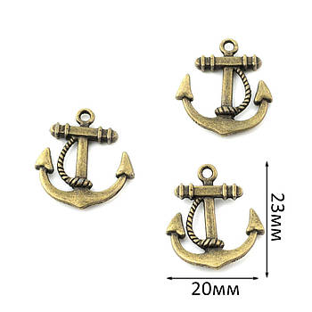 Підвіска металева "Якір" 23*20мм Бронза PDB006