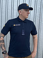 Футболка Поло для ДСНС вологовідвідна Лакоста темно-синя