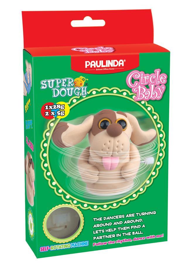 PAULINDA Маса для ліплення Super Dough Circle Baby Собака заводний механізм (коричнева)