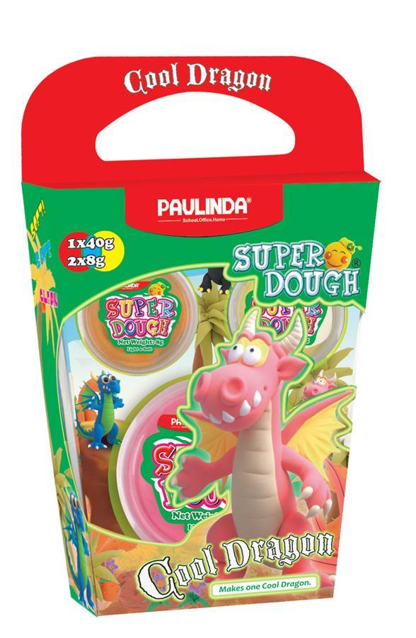 PAULINDA Маса для ліплення Super Dough Cool Dragon Дракон (рожевий)