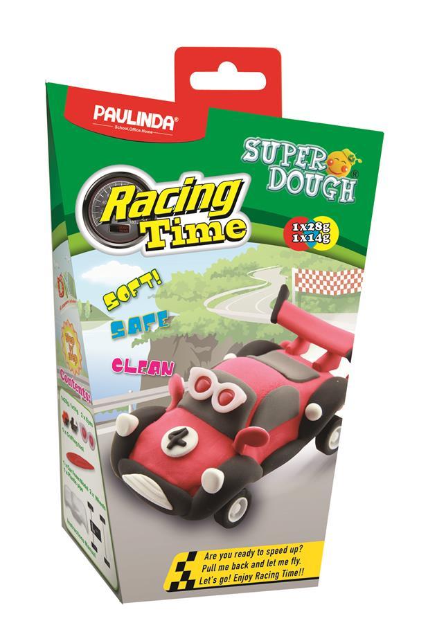 PAULINDA Маса для ліплення Super Dough Racing time Машинка (червона) інерційний механізм
