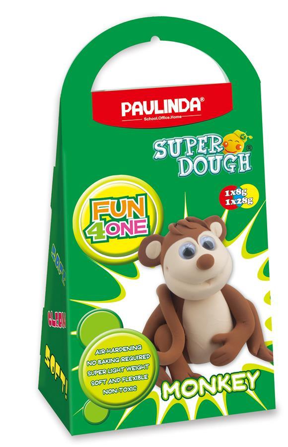 PAULINDA Маса для ліплення Super Dough Fun4one Мавпа (рухливі очі)
