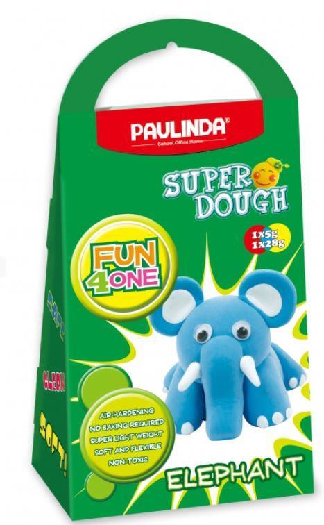 PAULINDA Маса для ліплення Super Dough Fun4one Слоник (рухливі очі), фото 1