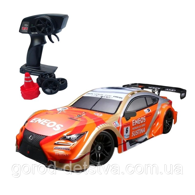 Машинка для дрифту на радіокеруванні Lexus Дрифт Змінні колеса Шашечки Акумулятор СВІТЛО 30 см, фото 1