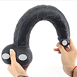 Фалоїмітатор реалістичний, Фаллос на присоску 39.5 х 5.6 см, Великий дилдо чорний, Інтимні іграшки, фото 10