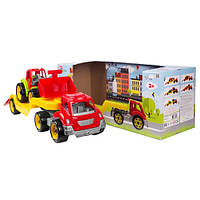 Іграшка "Автотяг із трактором" ТехноК 3916, 64 × 21 × 24 см 