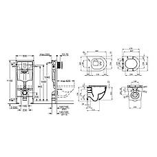 Комплект 4 в 1: Інсталяція Grohe Rapid SL 3 в 1 38772001 + Унітаз безобідковий Kroner Harz WHI483632 TORNADO, фото 3