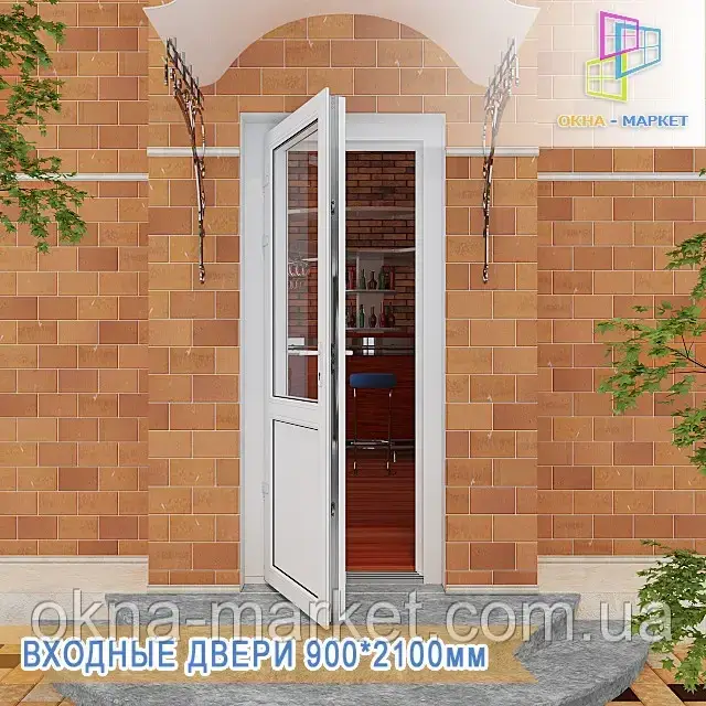 Пластикові вхідні двері Бориспіль, фото 1