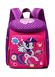 Рюкзак маленький дитячий на 3-4 роки дівчинці My Little Pony рожево фіолетовий, фото 5