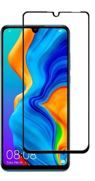 Загартоване захисне скло на Huawei P30 Lite / Чорна рамка