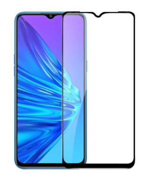 Загартоване захисне скло на смартфон Realme 5 / Чорна рамка