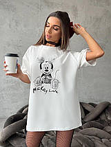 Футболка жіноча однотонна з куліру з принтом розміри норми та батал, фото 3