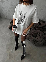 Футболка жіноча однотонна з куліру з принтом розміри норми та батал, фото 4