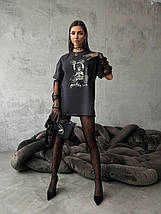 Футболка жіноча однотонна з куліру з принтом розміри норми та батал, фото 5