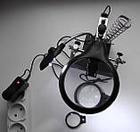 Лупа (2,5 х-7,5 х-10х) з затискачами, підсвічуванням і підставкою під паяльник, фото 3