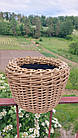 Кашпо, корзина для рослин та саду із штучного ротангу  ручної робити  26х23 см, 5 л, фото 6
