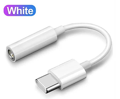 Перехідник для смартфонів Samsung з Type-C на аудіо 3.5 mm / Білий