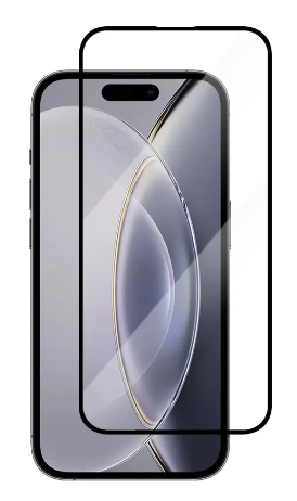 Загартоване скло на iPhone 15 Pro Max / Повне покриття / Чорна рамка