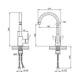 Змішувач для кухні Lidz Vida 015F (k35) LDVID015FNKS43355 Nickel, фото 2