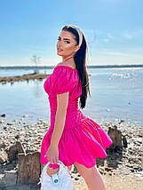 Літнє коротке плаття рукава можна зняти тканину прошва розміри норма та батал, фото 5