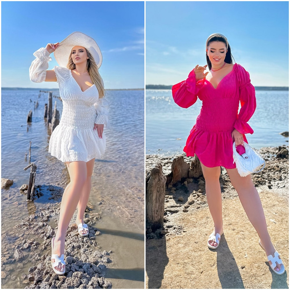 Літнє коротке плаття рукава можна зняти тканину прошва розміри норма та батал