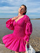 Літнє коротке плаття рукава можна зняти тканину прошва розміри норма та батал, фото 4