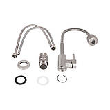 Змішувач для кухні Lidz Aria 015F41 з гнучким виливом (k35) LDARI015F41NKS45306 Nickel, фото 6