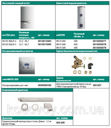 Пакетне пропонування No20 ecoTEC plus VU OE + бойлер uniSTOR VIH R (300, 400, 500) + calorMATIC 630, фото 3