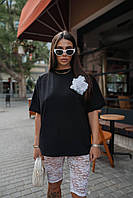 Жіноча футболка з бавовни зі знімними кольорами великі розміри