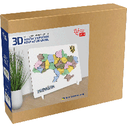 Набір, Мапа України 3D, пастельні кольори, ДВП/МДФ, 30,5х37,5см, ROSA TALENT