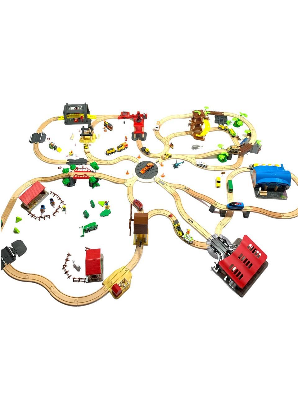 🚂 Мега набір дерев'яної залізниці PlayTive 272 ел Німеччина, фото 1